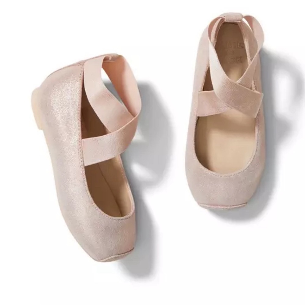 New Janie and Jack Pearl Blush Shimmer Ballet Flat size 6 girls shoes  Pink